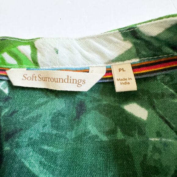 Soft Surroundings Tropical Floral Embroidered Beaded Tunic Top PL - Picture 2 of 11